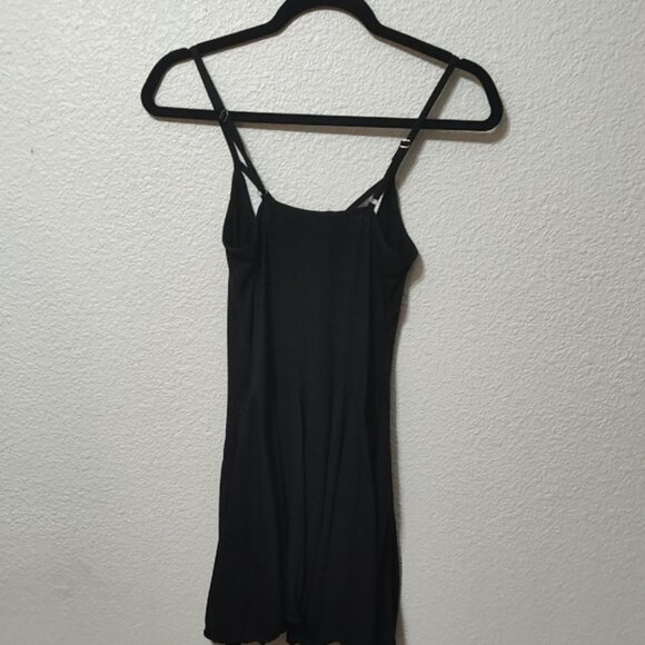 Adome Skater Flowy Mini Knit Black Strappy Sleeveless Dress Size Small Girly - Picture 6 of 6